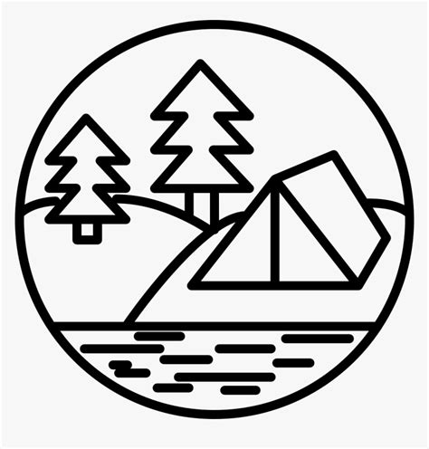 camping clip art black and white